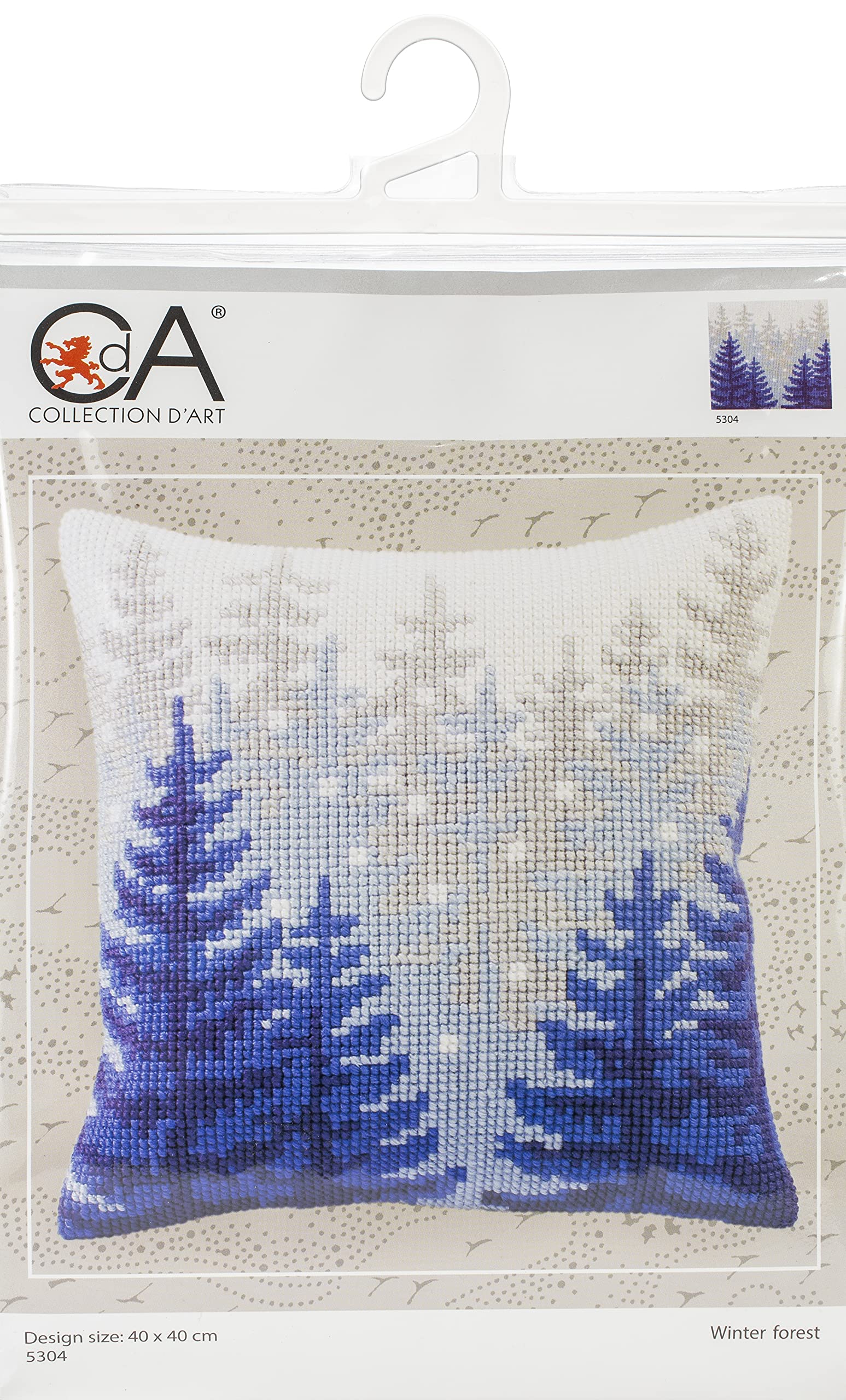 Collection d'Art Cushion KIT/Winter FOREST/40 X 40, Multi, 40 x 40cm