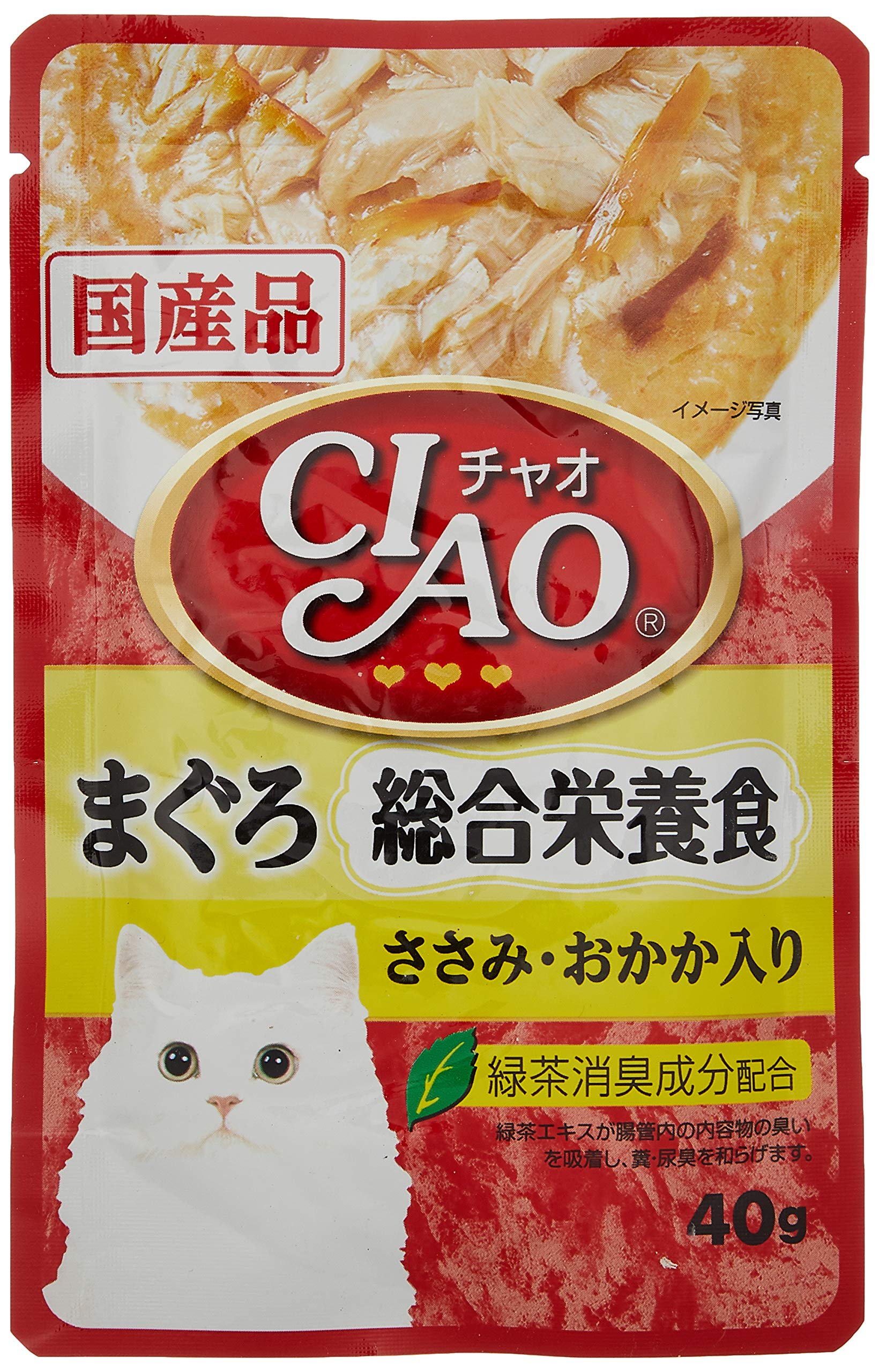 チャオ (CIAO) パウチ 総合栄養食 まぐろ ささみ・おかか入り 40g 16個セット商品画像