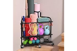 PLKOW Weight Rack for Dumbbells, Home Gym Storage for Dumbbells Yoga Mat Kettlebells, Yoga Mat Storage Rack for Garage, Home Gym