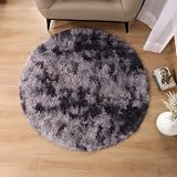 Aspire Homeware Round Rug 120x120 cm Dark Grey Non Slip Shaggy view 4