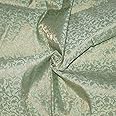 CraftyArt Brocade Art Silk Fabric Mint Green for Home Decor Favor Bag Blouse Skirt Fabric by The Yard, Width is 44” inches (Approx)
