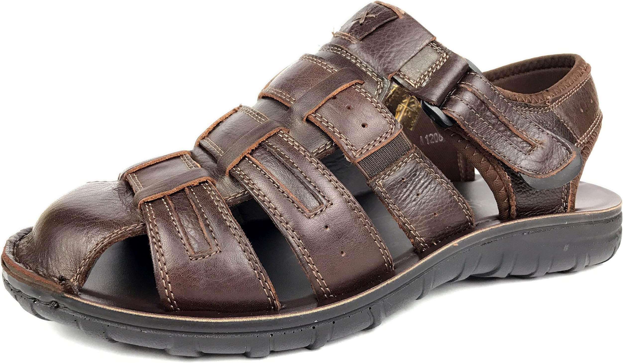 MEADA SOEADO Men's Casual Outdoor Adjustable Strap Summer Fisherman Leather Sandal
