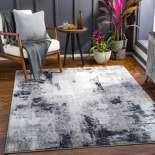 Artistic Weavers Houda Modern Abstract Area Rug, 5'3" x 7'3", Silver/Charcoal