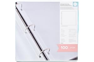 AMERICAN CRAFTS We R Memory Keepers 12x12 Page Protector Sleeve Set Includes 100 Pages, Non-Glare, Compatible with Most 3 Ring Albums, Perfect for Scrapbooking & More