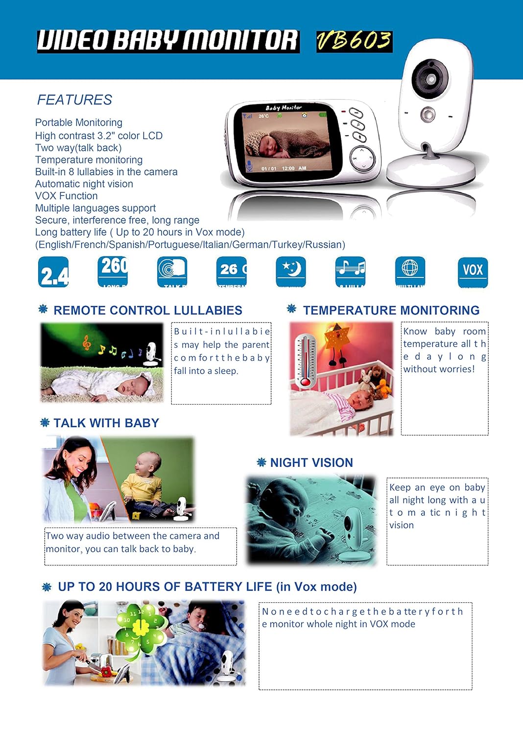 video baby monitor vb603
