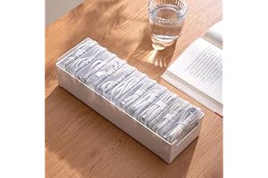 DTHUIHUA 11 Box Cable Organizer Storage Box, Desktop Cable Management with Switch, Power Cord Organizer for Office,Home,Desk Accessories Storage Stationery Supplies and Accessories（Clear） (11 Box)