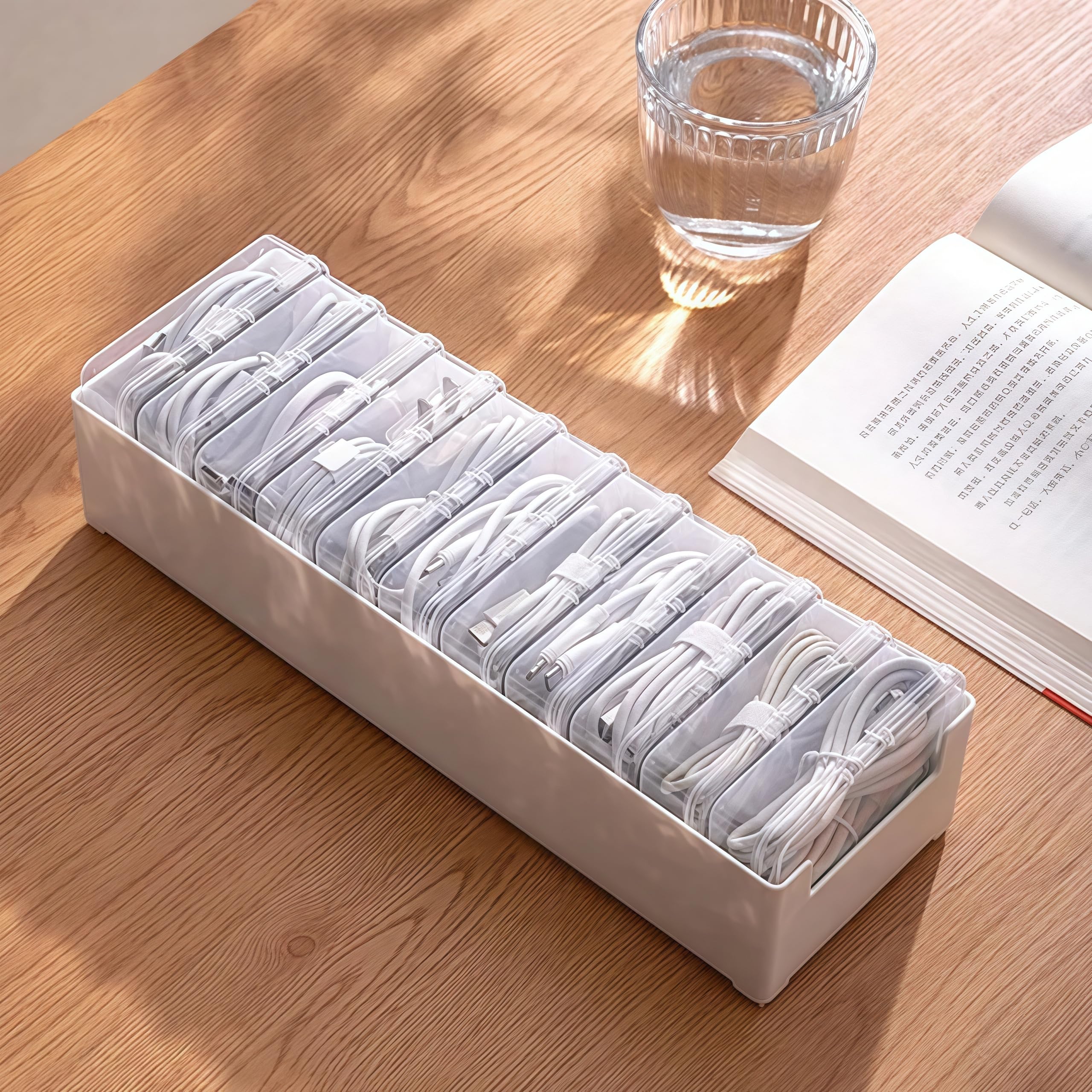 Photo 1 of 11 Box Cable Organizer Storage Box, Desktop Cable Management with Switch, Power Cord Organizer for Office,Home,Desk Accessories Storage Stationery Supplies and Accessories?White?
