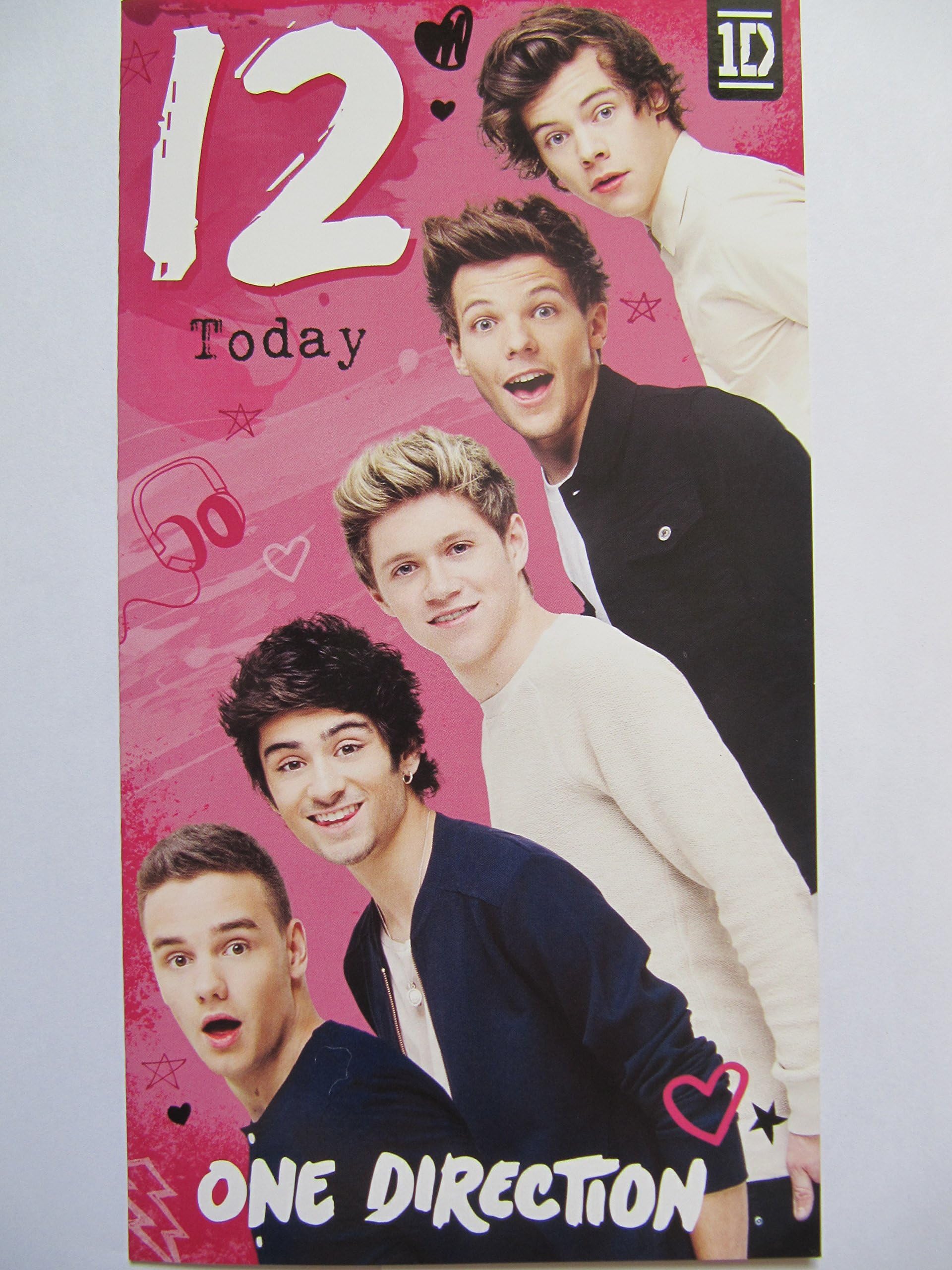FANTASTIC COLOURFUL THE SENSATION ONE DIRECTION 12TH BIRTHDAY GREETING CARD