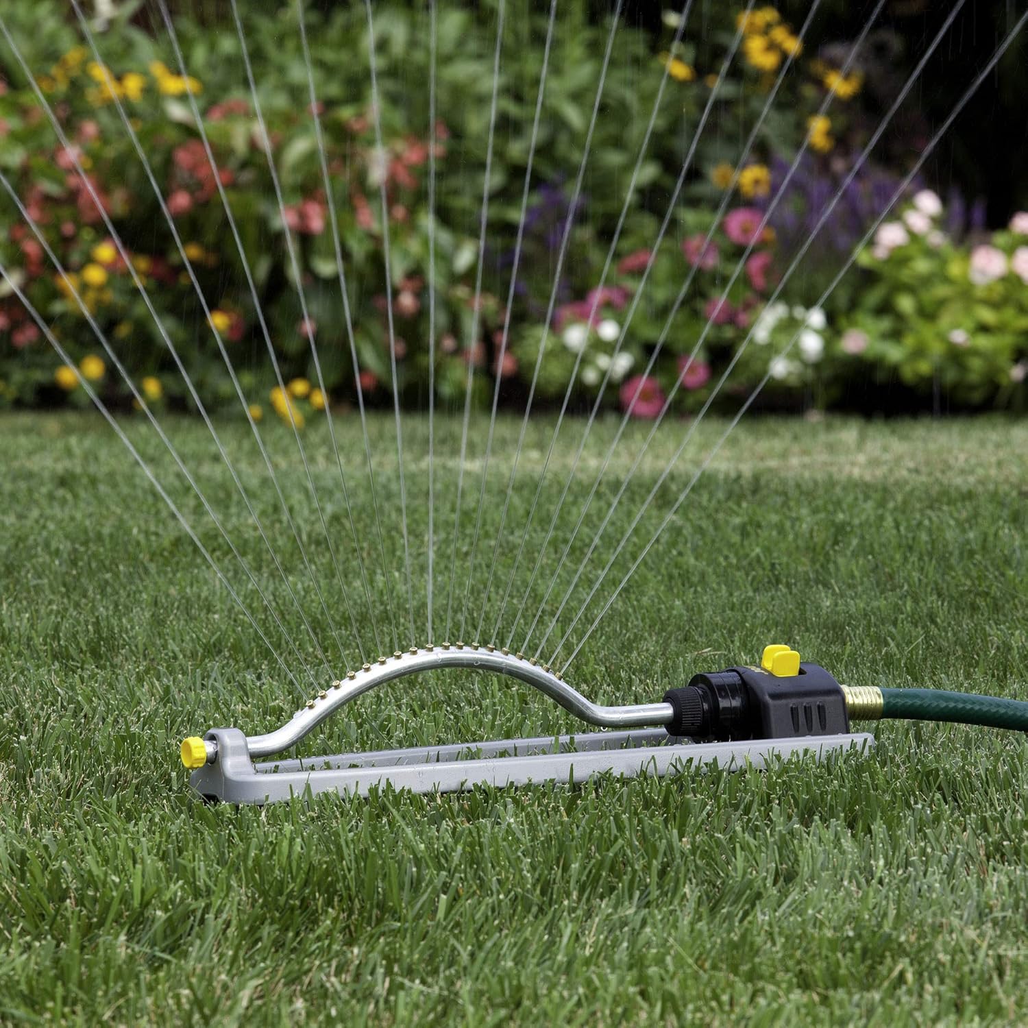 Melnor 65079-AMZ Metal Oscillating Sprinkler with QuickConnectProduct Adapter Watering Set, 3600 sq. ft. Coverage : Garden & Outdoor