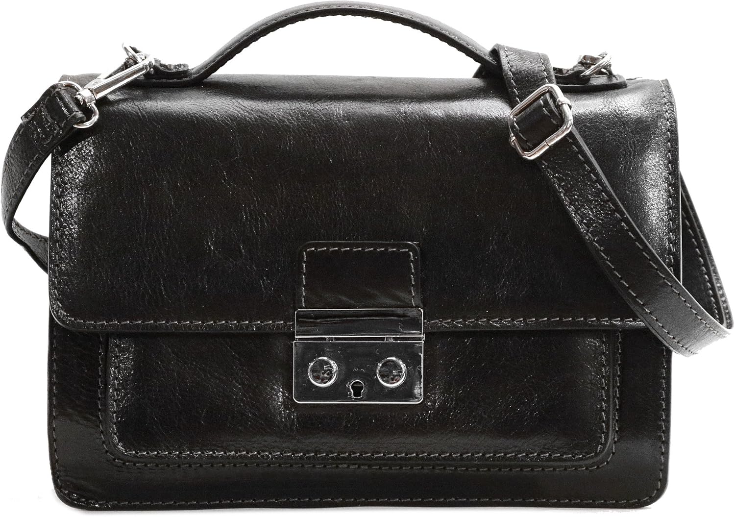 grey leather satchel handbag
