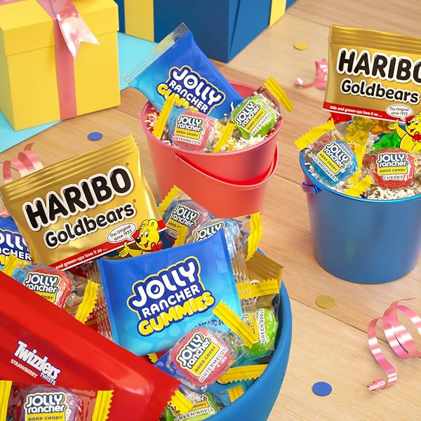 HARIBO, JOLLY RANCHER AND TWIZZLERS ASSORTED FRUIT FLAVORED CANDY PARTY PACK, 31.4 OZ