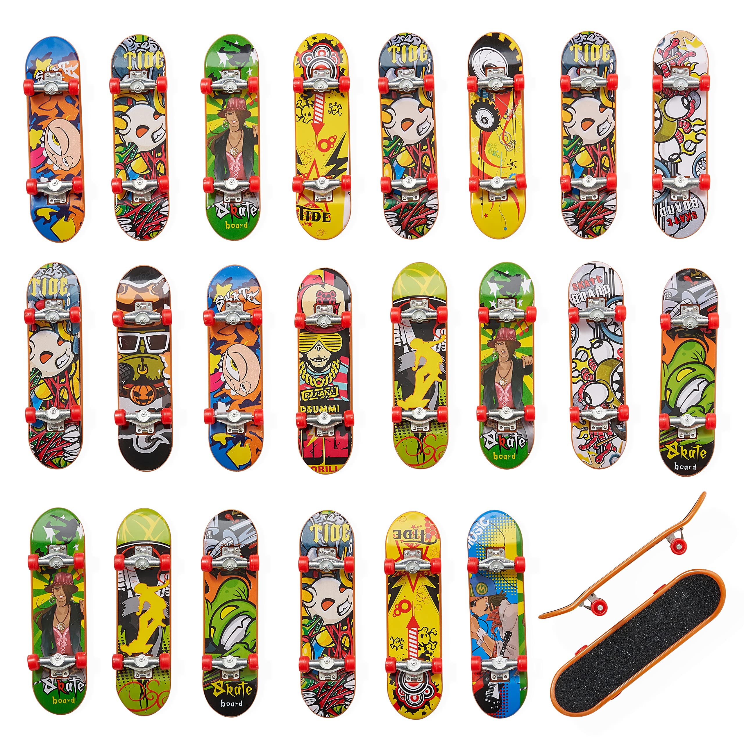 THE TWIDDLERS - 24 Fingerboards/Mini Skateboards - Perfect Fidget Toy