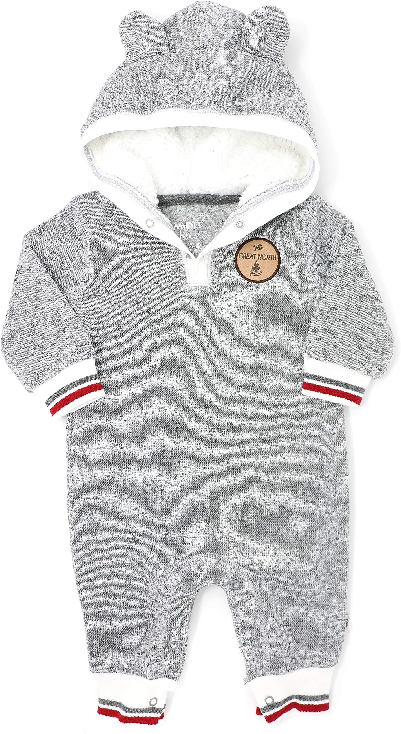 Baby's Romper with Sherpa Lined Hood