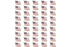 Bassion 50 PCS American Flag Lapel Pin Waving for Veterans Independence Memorial Day Decorations Gifts USA Flag Pins 4th of July Accessaries