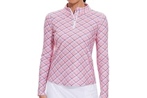M MOTEEPI Womens Golf Shirt Long Sleeve Athletic Quarter Zip Pullover Sun Protection with Pocket