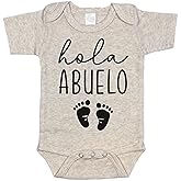 Pineapple Pancake Kids Hola Abuelo Pregnancy Announcement Infant Bodysuit for Spanish Grandpa | Abuelito Gift