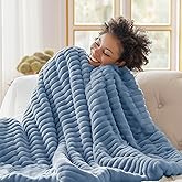 Bedsure GentleSoft Twin Blanket for Couch - Cozy Soft Blankets for Women, Cute Small Throws for Girls, Blue, 60x80 Inches