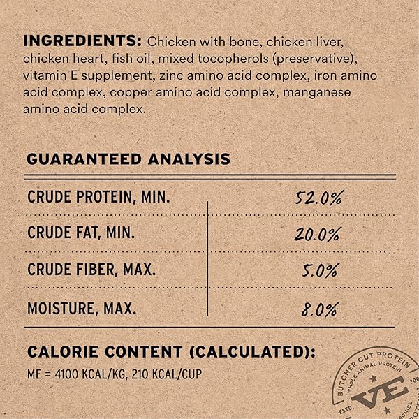 VITAL ESSENTIALS FREEZE DRIED CAT FOOD, RAW CHICKEN CRUNCHY MINI NIBS | COMPLETE MEAL OR TOPPER | 96% CHICKEN, ORGANS & BONE | LIMITED INGREDIENT, HIGH PROTEIN, GRAIN FREE DRY CAT FOOD | 12 OZ BAG