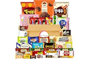 DAGAON Finest Korean Snack Box 42 Count – Variety Snacks Including Korean’s Favorite Chips, Biscuits, Cookies, Pies, Candies. Perfect appetizing Korean treats for any occasions, gifts and everyone.