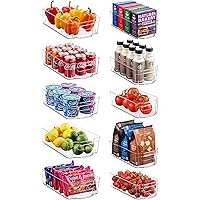 Set Of 10 Refrigerator Organizer Bins - 5 Wide and 5 Narrow Stackable Fridge Organizers for Freezer, Kitchen…