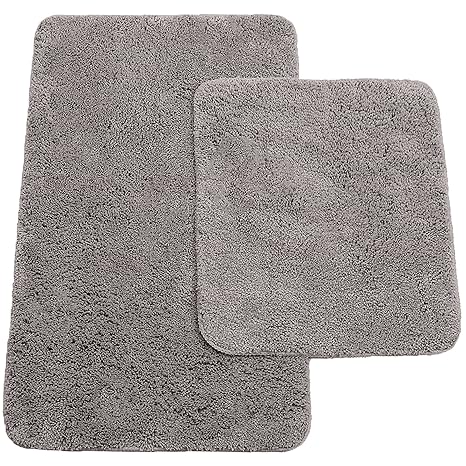 Brandsseller Badematten 2er-Set bestehen aus Badvorleger: ca. 50/80cm und WC-Vorleger ca. 45/50cm - Farbe: Anthrazit