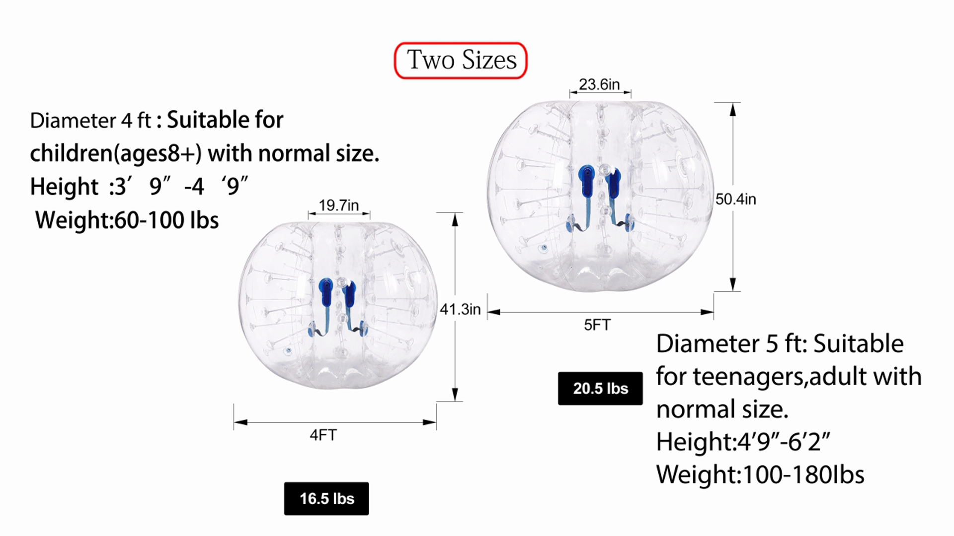 ANCHEER-Inflatable-Bumper-Bubble-Soccer-Ball-Dia-4ft5-ft12m15m-Giant-Human-Hamster-Ball-for-Adults-and-Teens