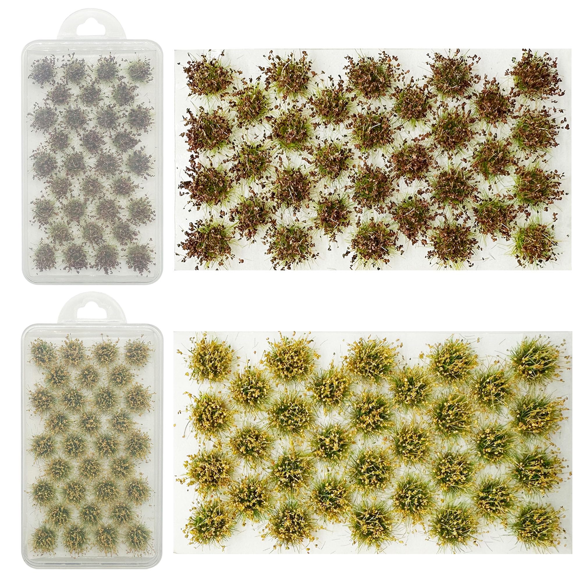 Woohome 2 Boxes Static Grass Tuft Model Grass Tufts Railway Artificial Grass Brown Bushy Tuft Flower Cluster Vegetation Groups for Train Landscape Railway Artificial Grass Modeling