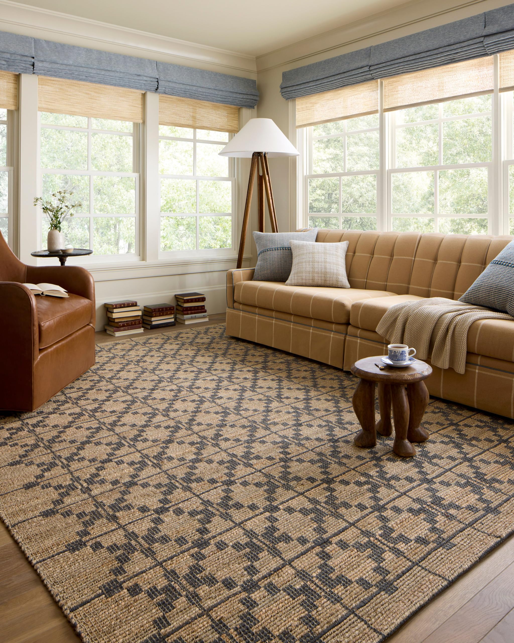 Photo 1 of Loloi Chris Loves Julia Judy Collection JUD-05 Natural/Graphite 7'-9" x 9'-9" Area Rug