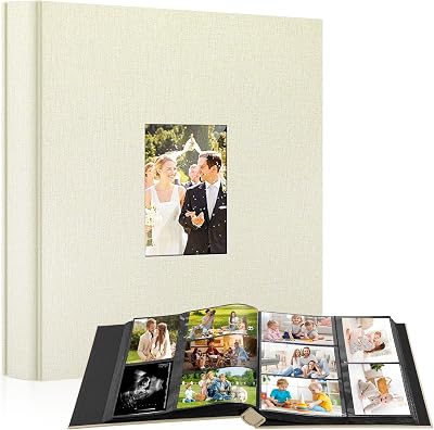 DazSpirit 6x4 Inch Photo Album 600 Photos Linen Cover Display Window
