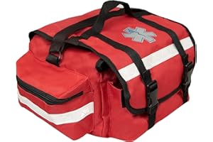 Primacare KB-RO74-R First Responder Bag for Trauma, 17”x9”x7”, Professional Multiple Compartment Kit Carrier for Emergency Me