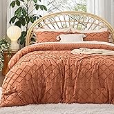Bedsure California King Comforter Set - Pumpkin Comforter, Boho Tufted Shabby Chic Bedding for Kids, 3 Pieces Vintage Farmhouse Bed Set for All Seasons, Fluffy Soft Bedding with 2 Pillow Shams