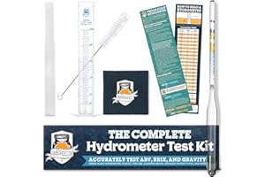 Fermentaholics Triple Scale Hydrometer Test Kit | Hydrometer Test Jar Kit | Make Wine, Beer, Mead, Cider, and More | Measure ABV, Brix, and Specific Gravity (Hydrometer Test Kit - Plastic Test Jar)