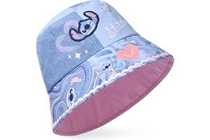 Disney Stitch Girls Bucket Hat, Sun Hat for Kids Beach Summer Vacation Essentials - Stitch Gifts for Girls