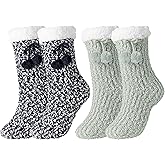 BenSorts Women Non Slip Winter Thick Slipper Socks with Grippers Warm Fuzzy Socks Christmas Gifts