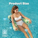 Sloosh Inflatable Pool Chair 2 Pack Tropical Leaves Adjustable Backrest view 5