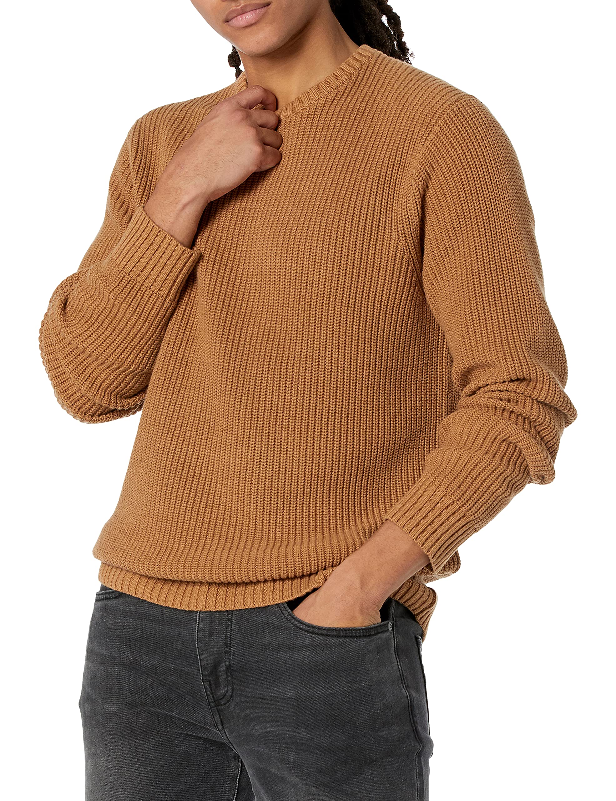 Goodthreads Men's Soft Cotton Rib Stitch Crewneck