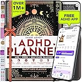 Adhd Daily Planner - A Self Care Personal Gratitude Journal to Increase Productivity and Success in Life & Work, Weekly & Monthly Undated Planner for Women and Men, Vision Board & Organizer + Stickers