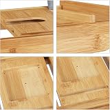 Relaxdays Bamboo Bathtub Caddy Rack Extendable Bookstand Tablet Holder Natural view 7