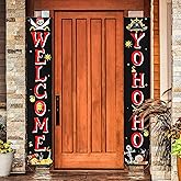 Blulu 2 Pcs Pirate Happy Birthday Banner Pirate Party Supplies Decorations Porch Sign for Hanging Decoration for Indoor/outdoor Decoration Party