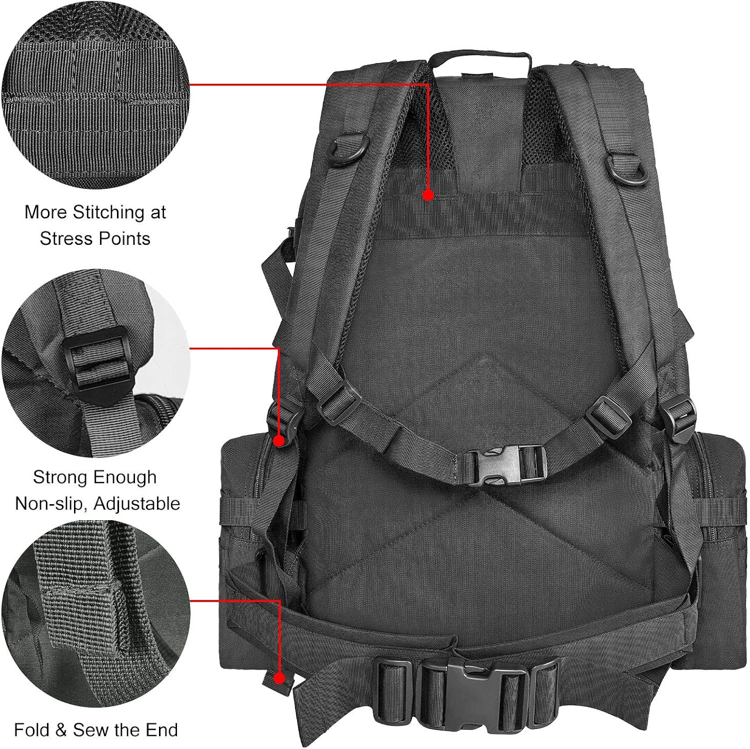 CVLIFE Military Tactical Backpack Army Rucksack Assault Pack Built-up Molle Bag : Clothing