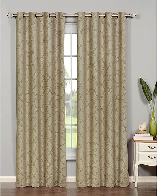 Amazon Com Bella Luna Newbury Lattice Room Darkening Extra Wide