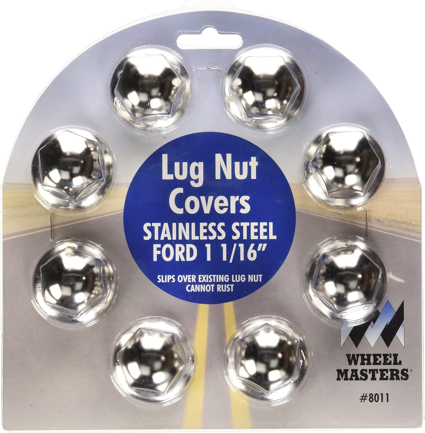 Wheel Masters 8011 11/16" Stainless Steel Lug Nut Cover Pack of 8