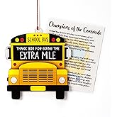Bus Driver Gifts - Bus Driver Appreciation Gifts with Card - Thank You Gift for Back to School/College - First Day of School - End of Year or Retirement - Car, Window, Tree Hanging for Ornament