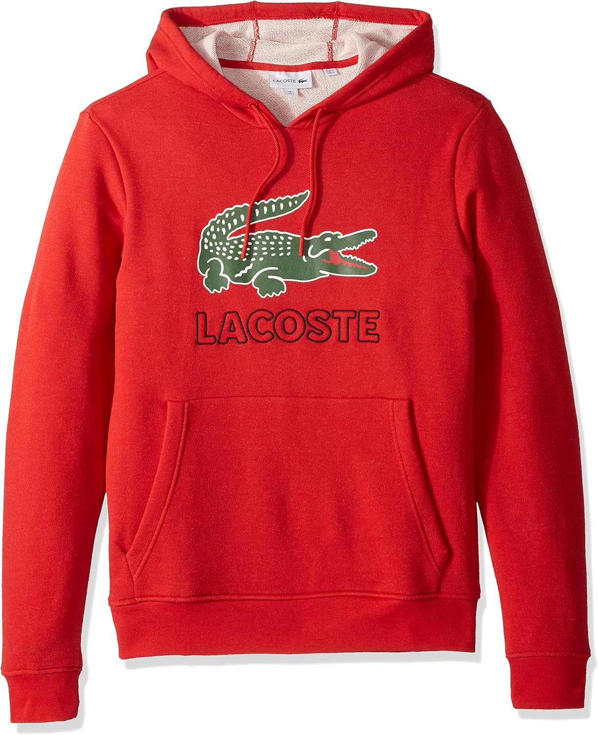Lacoste Men's Long Sleeve Graphic Croc Brushed Fleece Jersey Hoodie