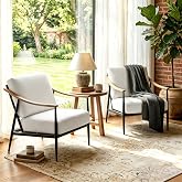 RNKSFX Modern Accent Chairs Set of 2 for Living Room Bedroom Mid Century Arm Chairs Upholstered Office Accent Chairs Comfy Wa