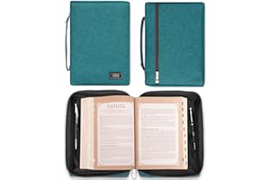 Christian Art Gifts Men/Women's Bible Cover Jesus Fish, Teal Canvas, Small