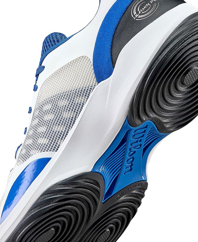 Hurakn Pro V2 Ténis de Padel masculinos, Ajuste Seguro, Estrutura Dinâmica, Design Respirável, Amortecimento Suave, Estabilidade Lateral, Cor: Branco/Deja VU Azul/Preto, Número: 40