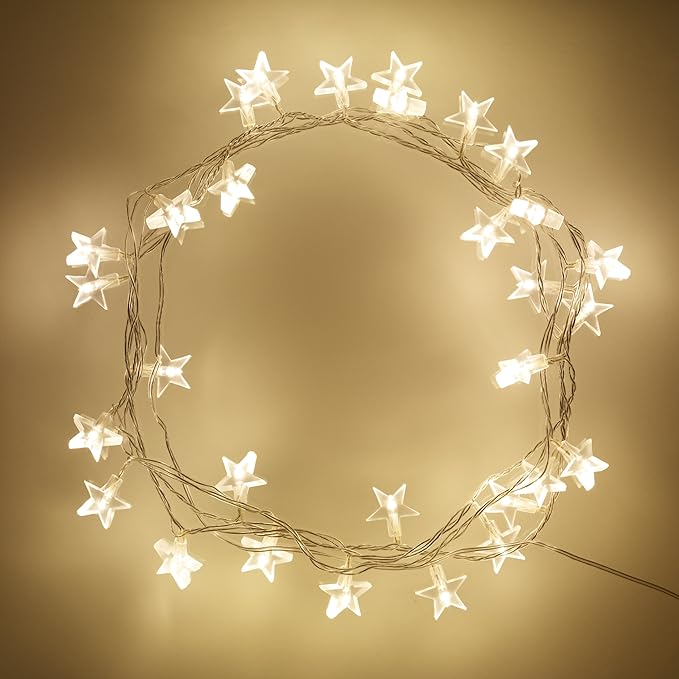Lights4fun Indoor Star Fairy Lights with 30 Warm White LEDs Amazon.co