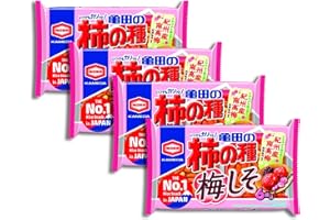 MIUBAAO Kameda Seika Kakinotane Rice Cracker with Peanuts Ume-shiso Plum Flavor 182g 6.4oz x 4 packs set