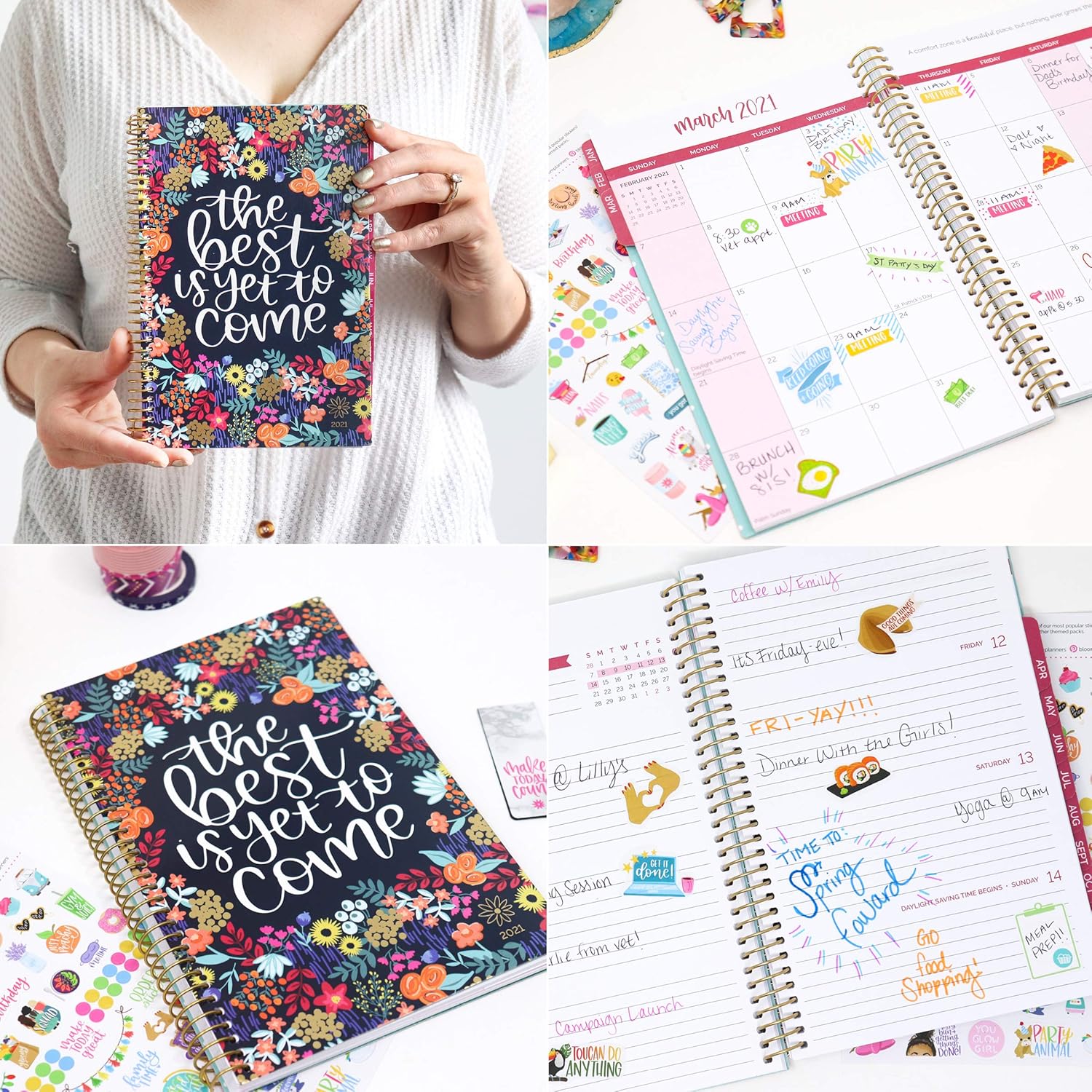 bloom daily planners 2021 Calendar Year Day Planner (January 2021 - December 2021) - 6” x 8.25” - Weekly/Monthly Agenda Organizer Book with Stickers & Bookmark - Best is Yet to Come : Office Products
